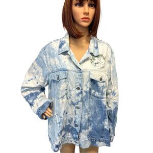 Bleached Denim Jacket Denim & Co size 1X